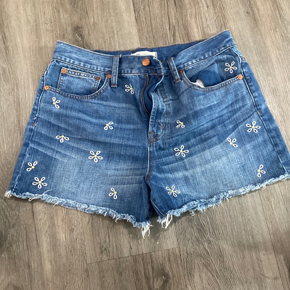 madewell blue jean shorts